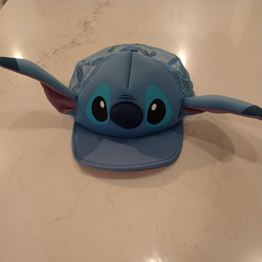 Disney Parks Stitch Troublemaker 3D Plush Ear Trucker Hat Mesh Cap Adult